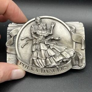 Polka Dancers Commemorative 1986 Vintage Belt Buckle - Arroyo Grande USA #142